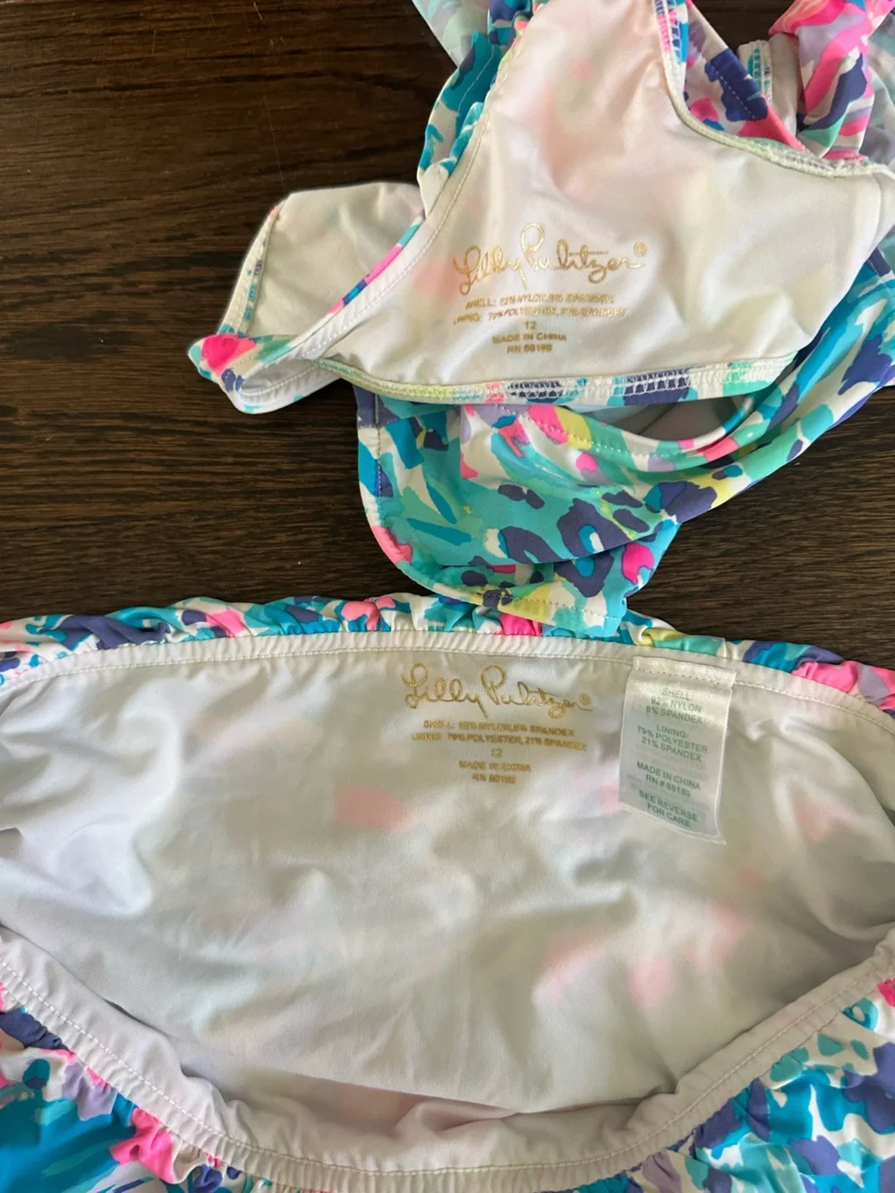 Lilly Pulitzer Kids Girl's Two Piece Swimsuit Size 12